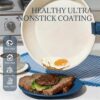 Close up of the Coicur removable handle cookware set showing the premium nonstick ceramic coating.