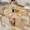 The internal storage compartment of the Nalupatio kitchen table with its smooth sliding door mechanism