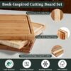 Stylish book shaped cutting board set displayed on a kitchen countertop as decor