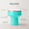 Detail shot of the soft-sit base on the REDUCE Saltini martini tumbler protecting surfaces.