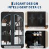 Detailed angle of the deep interior door storage compartments holding organized pantry essentials