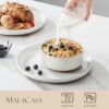 The MALACASA TARA dinnerware set neatly arranged on a modern dining table