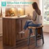 Rustic Bar Stools, 24 Inch Barstools Set of 2, Counter Height Stool with Footrest, Wooden Stools for Kitchen Island, Heavy Duty Backless Chair for Dining Table Farmhouse Outdoor
