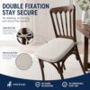 Premium Memory Foam Chair Cushions Set of 4 for Dining Chairs, Ergonomic Seat Cushions with 3D Jacquard Washable Cover, Non-Slip D-Shaped Kitchen Chair Pads with Ties, 16"×16"×1.8" (4, Light Grey)
