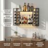 31.5" Wine Rack Wall Mounted with LED Lights, Black