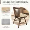 HARBOREST Chair Cushions for Dining Chairs Set of 4 - Chenille Tufted Kitchen Chair Cushions with Ties and Non-Slip Bottom, Foam Chair Pads for Dining Chairs, 17" x 17", Ivory