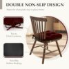HARBOREST Chair Cushions for Dining Chairs Set of 4 - Chenille Tufted Kitchen Chair Cushions with Ties and Non-Slip Bottom, Foam Chair Pads for Dining Chairs, 17" x 17", Burgundy