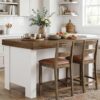 Tribesigns 55" Kitchen Island with Storage & Seating (Rustic Brown & White)