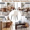 Modern Dining Chairs Set of 4, PU Leather Dining Room Chairs, Upholstered Kitchen Chairs with Ergonomic Backrest & Sturdy Metal Legs, Perfect for Dining Room, Restaurant, Beige