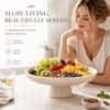Natural Travertine Fruit Bowl for Kitchen Counter 10.2"