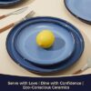 Stylish microwave and dishwasher safe reactive glaze dinnerware set perfect for modern home dining.