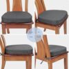 BUYUE Thickened 2.5" Dining Chair Cushions Set of 4, U-Shape High Density Foam Comfortable Chair Pads for Kitchen, Slip Resistant Indoor Seat Cushions (4 PCS, Dark Gray)