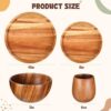 12 Pcs Acacia Wood Dinnerware Set for 4