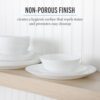 Martha Stewart Opalton 18-Piece Dinnerware Set – Chip and Break Resistant Opal Glass Plates and Bowls, Lightweight White Dinner Set for 6, Microwave and Dishwasher Safe