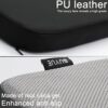 BUYUE 14" Metal Chair Cushions with Magnetic Set of 4, Luxury PU Leather Waterproof Anti-Slip Seat Pads for Kitchen Cafe Dining Bistro Stackable Chairs (U-Shape, Black, 4)