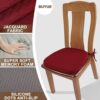 BUYUE Luxury 100% Pure Memory Foam Chair Cushions 4 Pack, Jacquard 16" U-Shape Comfortable Dining Chair Pads, Removable Slip Resistant Kitchen Chair Seat Cushions, (Set of 4, Burgundy)