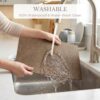 Romanstile Faux Leather Vinyl Placemats Set of 4, Brown