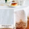 Lace Tablecloth Rectangle Fabric Washable Beige 72x126inch