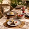 12pc Ceramic Dinnerware Set, Reactive Glaze Plates & Bowls