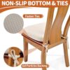 SINOSSO Thickened 2.5" Dining Chair Cushion, Soft Blended High Density Support Foam Kitchen Seat Cushion with Ties, U-Shaped Non-Slip Indoor Chair Pad, 16.5" x 16", 1 PCS, Beige