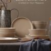 Famiware Saturn Stoneware Dinnerware Set with Pasta Bowl, 16pc Dishes for 4