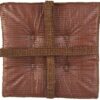 Klear Vu Non-Slip Gripper Tufted Square Stools Cushions with Tie Straps for Dining Rooms, Kitchen Bars, Cafes and Restaurants-Set of 4, 12”x12”, Chocolate 4 Count