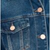 Side view of the Liverpool stretch denim jacket highlighting the convenient on-seam pockets.