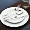 Stilloye stainless steel spoons and forks displayed to highlight smooth edges and solid construction.