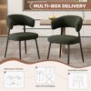 Stylish dining room setup featuring the Daluvenix set of 4 green boucle upholstered kitchen chairs