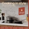 The Bakken non-toxic ceramic cookware set displayed on a modern kitchen counter showing all included lids.