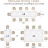Tribesigns Square Commercial Dining Table, 31.5", White & Gold