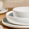 Durable scratch resistant Famiware stoneware dinnerware set arranged for serving