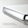 Side profile showcasing the warp-resistant design and low-profile height