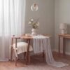 Back view showing secure fabric ties on the vintage chair slipcover
