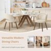 LUE BONA Dining Chairs Set of 6 with Lumbar Support, Linen Color