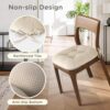 Indoor Dining Chair Cushions Set of 6, 17"X16"X3", Cream