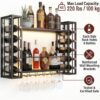 31.5" Wine Rack Wall Mounted with LED Lights, Black