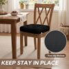Basic Beyond Chair Cushions for Dining Chairs, Non-Slip Chair Pads, Thick Seat Cushions for Dining Room Chairs, Kitchen Chair Cushions Set of 4, 17" x 17" x 4", Black