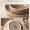 Famiware Milkyway 12-Piece Stoneware Dinnerware Set, Cinnamon Brown