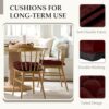 HARBOREST Chair Cushions for Dining Chairs Set of 4 - Chenille Tufted Kitchen Chair Cushions with Ties and Non-Slip Bottom, Foam Chair Pads for Dining Chairs, 17" x 17", Burgundy
