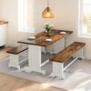 Tribesigns Farmhouse 47" Small Apartment Dining Table Set: Cozy, Co…