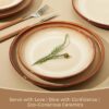 Microwave and dishwasher safe plates from the Pokini reactive glaze collection.