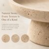 Natural Travertine Fruit Bowl for Kitchen Counter 10.2"