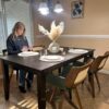 Rattan Dining Chairs with Arms, Swivel Dining Chairs with Walnut Finish