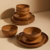 Stoneware Dinnerware Sets for 4, 12pcs Plates and Bowls Sets Dishes