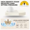 downluxe Indoor Chair Cushions for Dining Chairs, Foam Kitchen Chair Pads with Ties and Non-Slip Backing, 16" x 16" x 2", Beige, 6 Pack