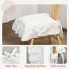 4 Pcs Ruffle Chair Cushions Cover 17.5''x17.5'' French Chair Pad Slipcover with Ties Ruffled Skirt Seat Cover Farmhouse Decor Covers Only, for Home Dining Kitchen Chairs Cushion
