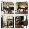 Windsor Dining Chairs Set of 4, Spindle Back Wooden Chairs