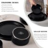 E-far Stoneware Dinnerware Sets, 12-Piece Black Plates and Bowls Set for 4