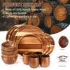 12 Pcs Acacia Wood Dinnerware Set for 4